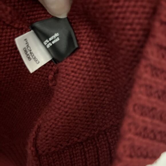 The Limited Sweater Womens Large Red Cowl Neck Long Sleeve Knit Wool Blend - Picture 4 of 5